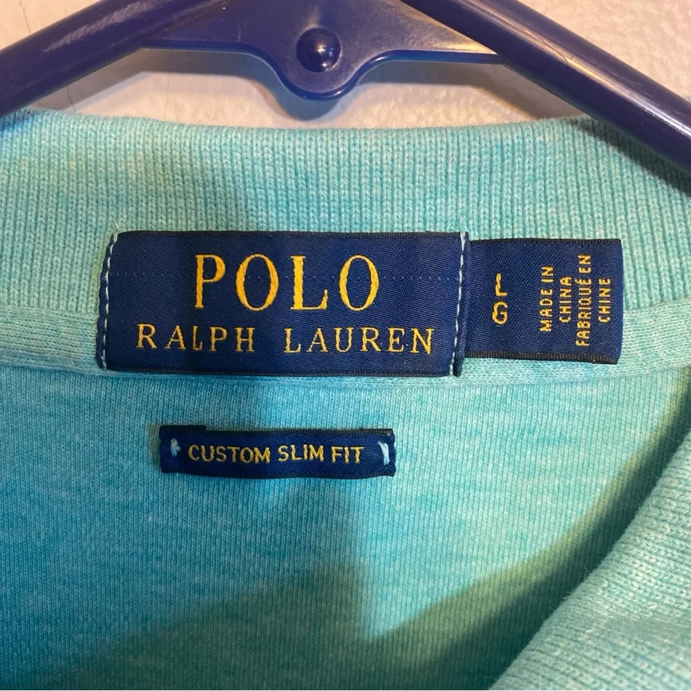 Polo Ralph Lauren Sea Foam Green L Custom Slim Fit Golf Polo Shirt Men’s Preppy‎